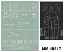 1/48 Messerschmitt Me 262B-1a canopy + insignia masks