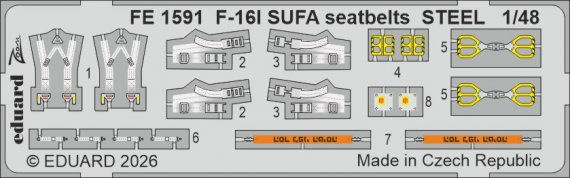 Eduard Ceintures F-16I Sufa Acier 1/48 Kinetic Gold