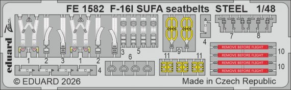 Eduard F-16I Sufa Seatbelts Steel 1/48 for GWH