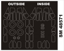1/48 De Havilland DH-89 Dragon Rapide mask for Armory