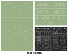 1/32 Aichi D3A1 Val 2 canopy frame paint masks inside & outside