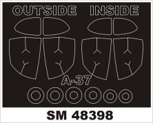 1/48 Cessna A-37A Dragonfly Canopy Masks (for Trumpeter)