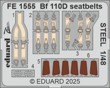 1/48 Bf 110D seatbelts STEEL for Eduard