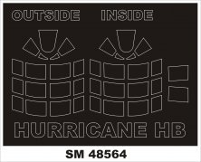 1/48 Hawker Hurricane Mk.I canopy paint mask for Hobby Boss