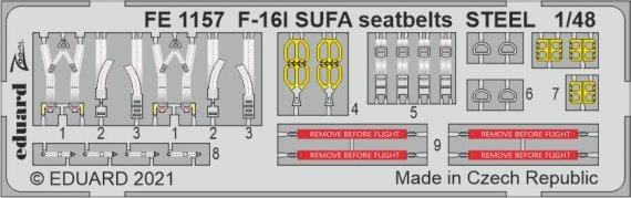 General-Dynamics F-16I Sufa seatbelts Steel 1/48