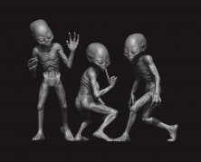 1/35 3x Grey Aliens