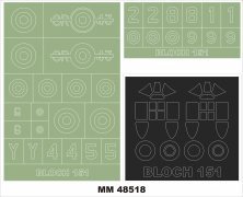 1/48 Marcel-Bloch MB.151 .1 2 canopy masks + insignia masks