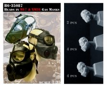 1/35 Heads in M17 & XM28 Gas Masks