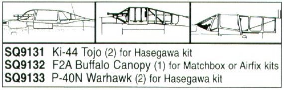 Squadron Canopies P-40N Warhawk 1/72 Hasegawa x2