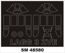 1/48 Lavochkin LaGG-3 for Zvezda canopy frame paint mask