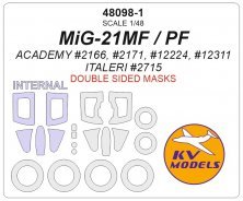 1/48 Mikoyan MiG-21MF / Pf masks Double sided for Academy