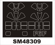 Montex Maskierfolie F6F Hellcat 1/48 Spantrahmen