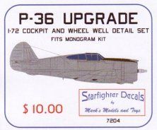 Upgrade Set P-36 Hawk 1/72 Monogram Cockpit Complet Upgrade Set P-36 Hawk 1/72 Monogram Cockpit Complet