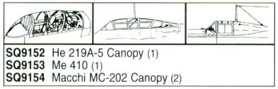 1/72 Macchi MC-202 Vacuform Canopy. (2) For Hasegawa kit