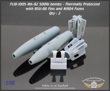 1/18 Mk-82 500lb bomb with BSU-86 fin, M904 fuze Tp 2 bombs
