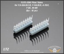 1/72 Corrected Pitot Tubes for F-18, Grumman F-14, A-7, F-8E