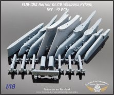 1/18 BAe Harrier GR.7/GR.9 Weapons Pylons For Hobby Boss
