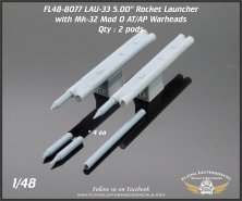 1/48 LAU-33 Dual 5.00 Rocket Launcher with rockets and warheads