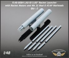 1/48 LAU-10 5.00 Rocket Launcher With rockets and warheads 2 pod