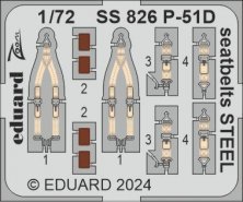 1/72 P-51D seatbelts STEEL for Eduard