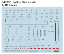 Supermarine Spifire Mk.II stencils 1/48