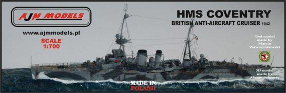 1/700 Hms Coventry before its sinking in 1942