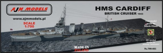1/700 Hms Cardiff 1943