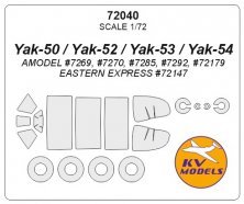 1/72 Yakovlev Yak-50, Yak-52, Yak-53, Yak-54 + wheels masks
