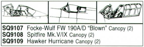 Squadron Canopies Fw-190A/D Soffiata 1/72 Airfix x2