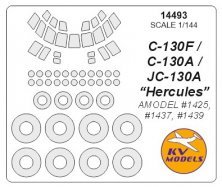 1/144 Lockheed -130 Hercules canopy paint mask And wheel paint m