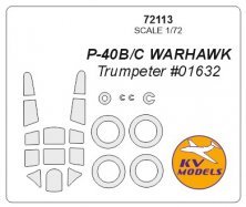 1/72 Curtiss P-40B/C Warhawk + wheels masks