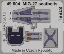 SET MiG-27 seatbelts STEEL Colour Photoetched