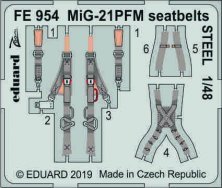 1/48 MiG-21PFM seatbelts STEEL