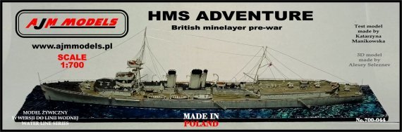 1/700 Hms Adventure minelayer early/pre WWII