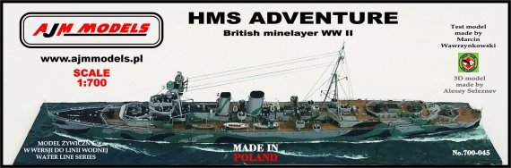 1/700 Hms Adventure minelayer WWII