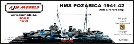 1/700 H.M.S. Pozarica 1941/1942 anti-aircraft ship