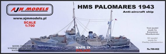 1/700 H.M.S. Palomares 1943 anti-aircraft ship
