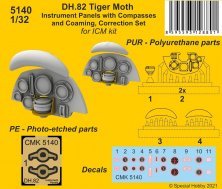 1/32 DH.82 Tiger Moth Instrument panels with Compasses