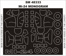 1/48 Mil Mi-24 canopy masks