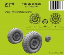 1/48 Yakovlev Yak-9D weighted wheels