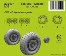 1/32 Yakovlev Yak-9T wheels