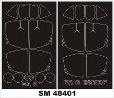 1/48 Grumman EA-6B Prowler Canopy masks (for Kinetic)