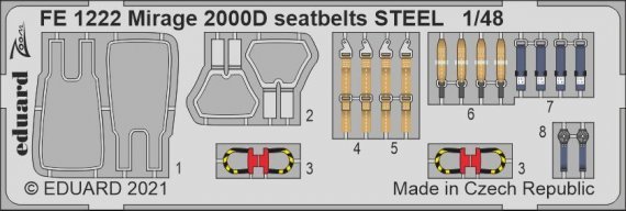 1/48 Mirage 2000D seatbelts STEEL