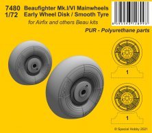 1/72 Beaufighter Mk.I/VI Mainwheels early, smooth