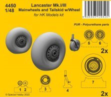 1/48 Lancaster Mk.I/III Mainwheels & Tailwheel with leg