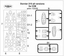 1/72 Dornier Do-215B-4/Do-215B-5 canopy paint masks