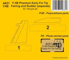 1/48 McDonnell F-4B Phantom Early Fin Tip Fairing and Rudder