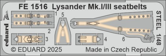 1/48 Lysander Mk.I/III seatbelts STEEL for Airfix