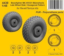 1/48 Beaufighter Mk.VI/X/21 Mainwheels late Hexagonal pattern