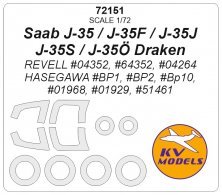 1/72 Saab J-35 / J-35F / J-35J / J-35S / J-35 Draken masks